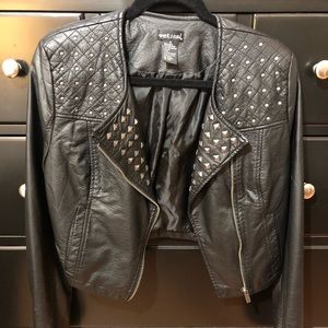 Studded Faux Leather Jacket
